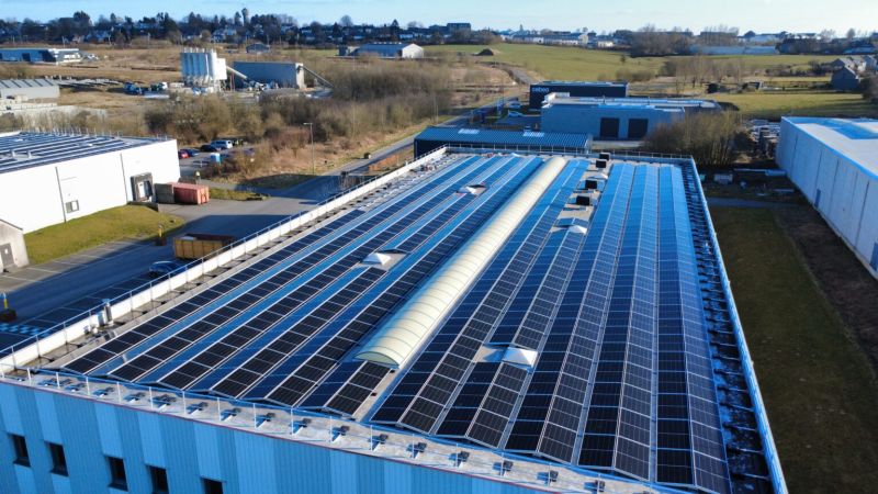 Solar panels on Reynders facility rooftop